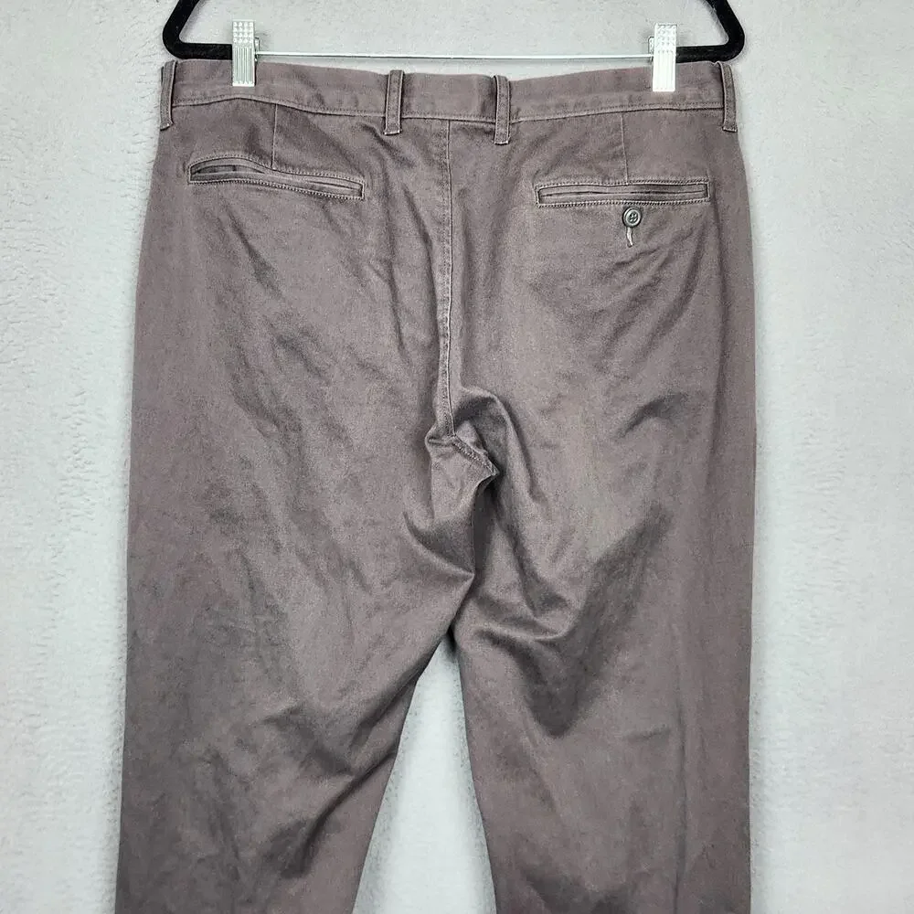 J CREW Pants Mens 34x32 Gray Stretch Chino Flat Front Straight Leg Casual